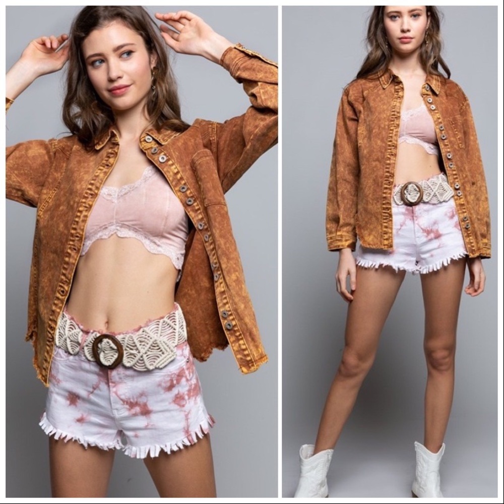 POL Vintage Wash Denim Twill Jacket - Picture 9 of 14